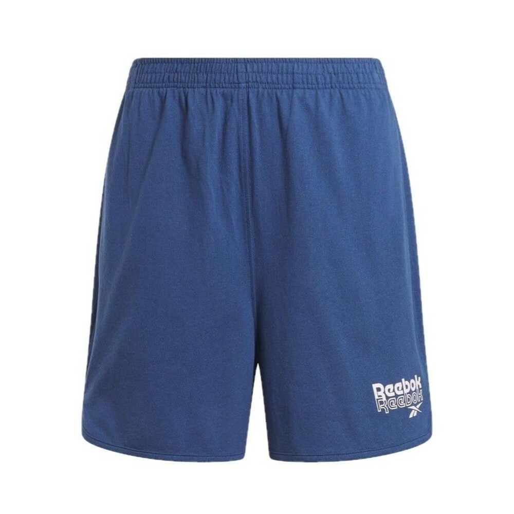 Reebok Womens L Uniform Blue French Terry Logo Identity 4" Inseam Shorts NWTBW69